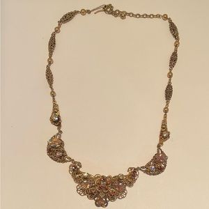 Western Germany filigree and rhinestone necklace